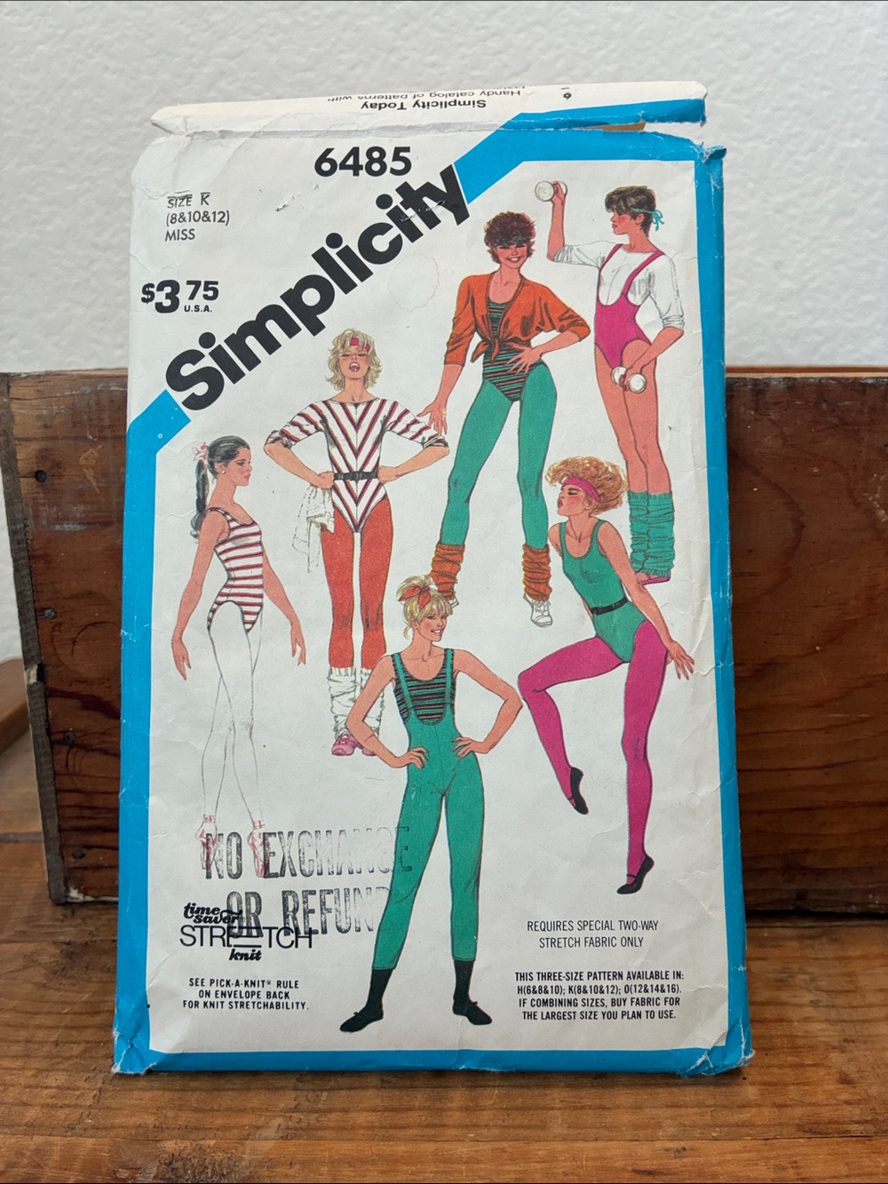 80s Simplicity Sewing Pattern Exercise Workout Jazzercise Aerobics sz 8 10 12